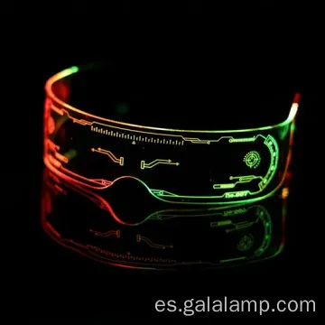 Gafas de barra de sonido iluminadas de colores de ciencia ficción